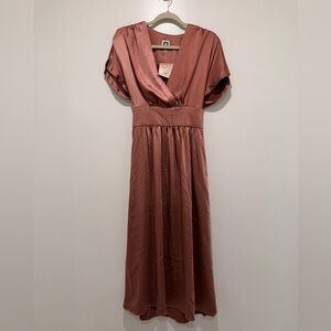 Elegant Mauve Satin Dress